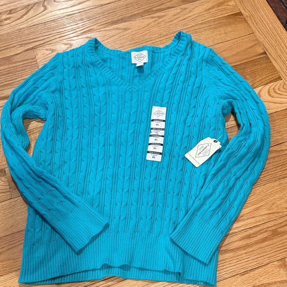 St. John's Bay V-Neck Sweater - Bright Blue